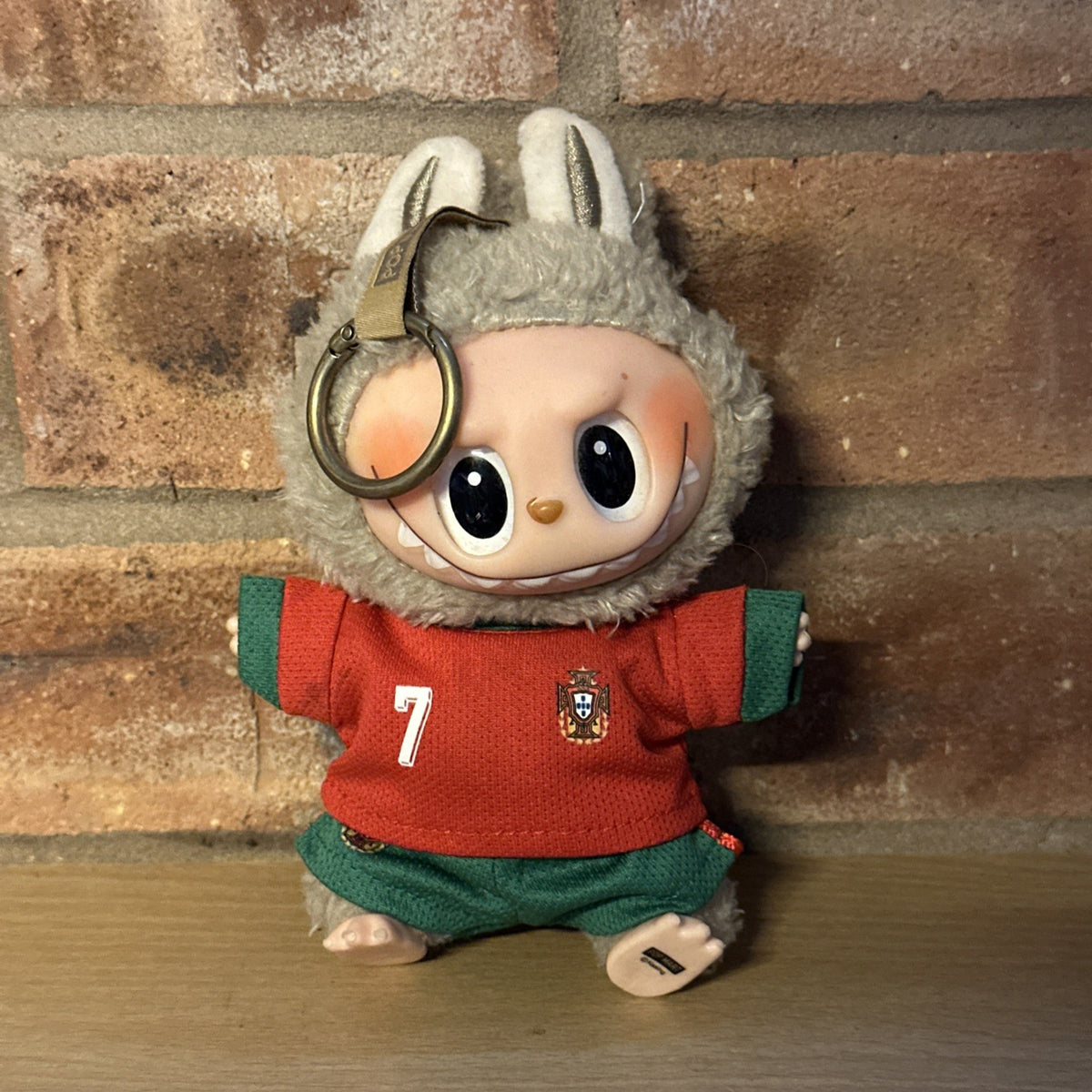 Cristiano Ronaldo CR7 Portugal Football Kit Labubu 17cm Monster Doll With Clothe0