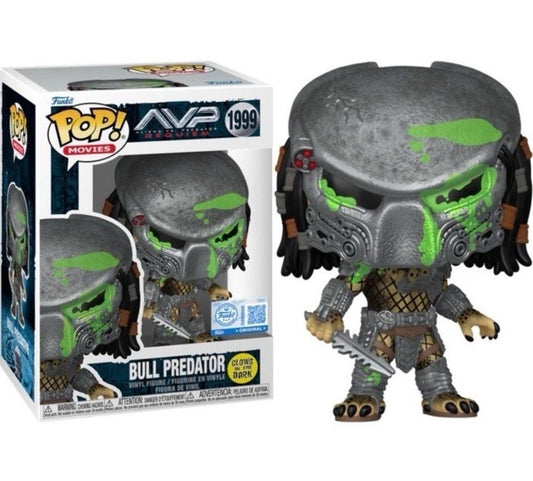 Funko Pop Alien vs. Predator Bull Predator (Glow) Vinyl Figure #1999 Exclusive
