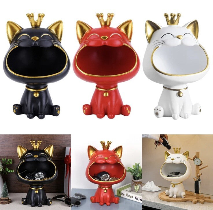 Large Lucky Cat Statue Sculpture For Storing Keys  Bits & Bobs Hallway Figure2