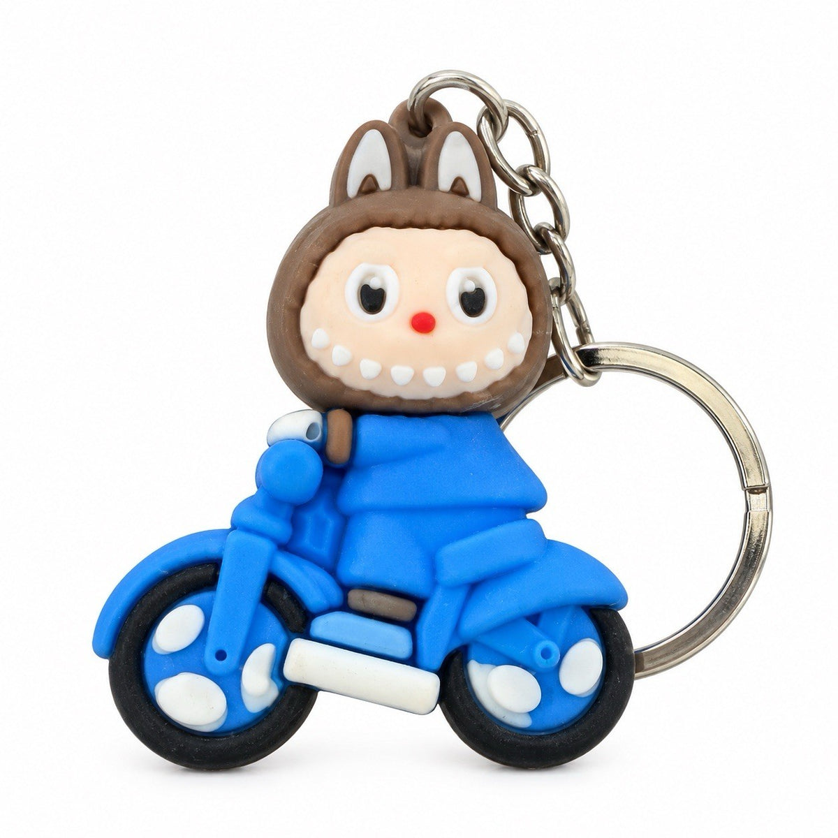Labubu The Monsters Blue Bike Keychain Pendant Bag Charm Backpack Keyring Cute0