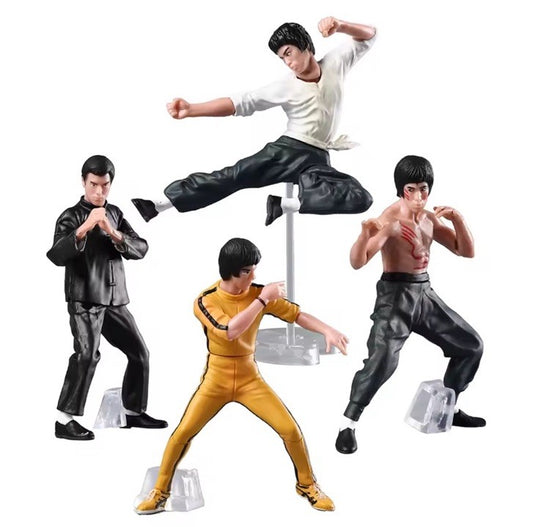 4pcs Kung Fu Bruce Lee Boxed Mini Action Figure Model Toy Super Hero Model0
