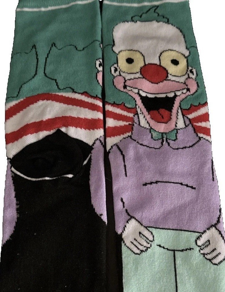 Cool Funky Happy Designer Cotton Mens socks Krusty Clown UK One Size 4-10 37-450