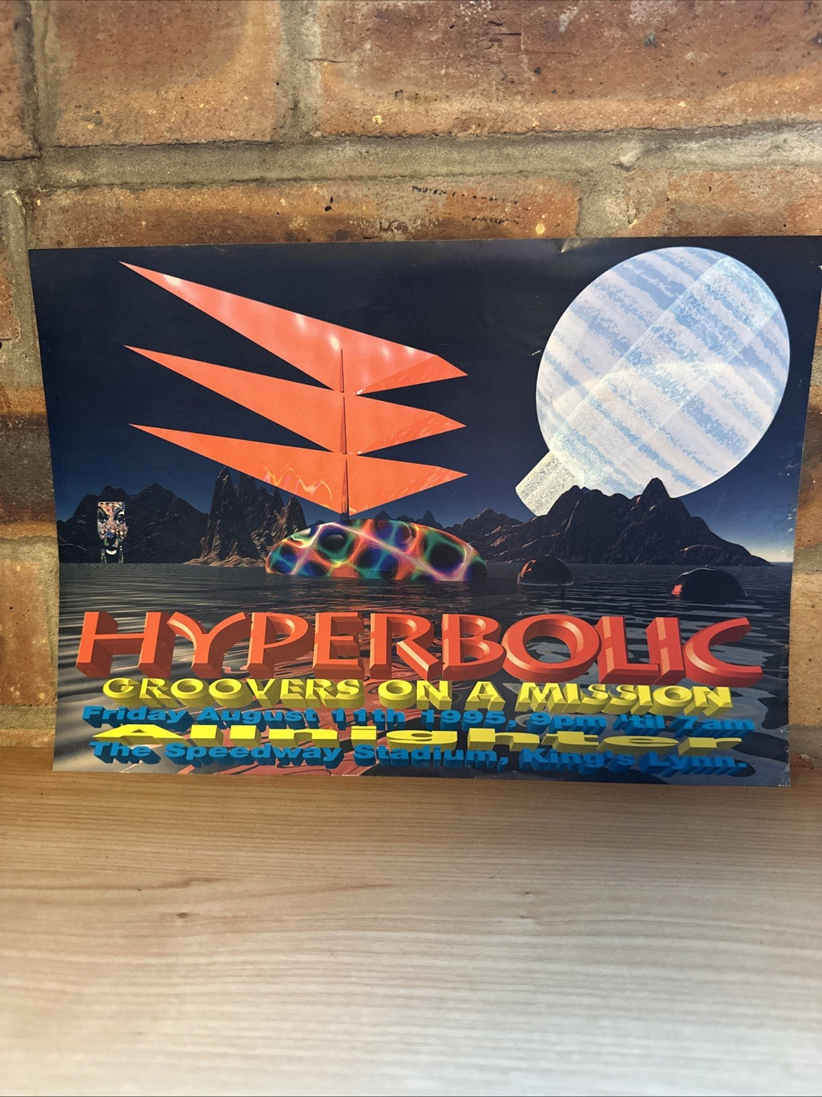 Rave Flyer Hyperbolic The Groovers On A Mission Aug 11th 1995 Kings Lynn0