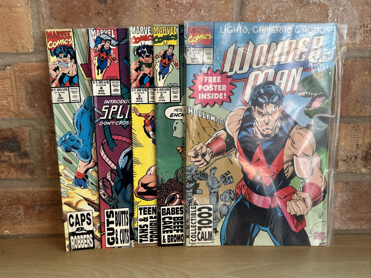 Wonder Man #1 - 5 (1991) Marvel Comic First Solo Issue inc Poster First 50
