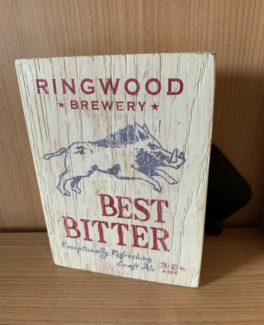RINGWOOD Solid Wood Style Pump CLIP - PUB HOME BAR BADGE BEER BITTER MaN Cave