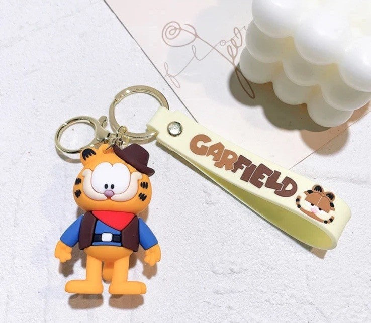 Garfield Cowboy Keychain Keyring Pendant Bag Charm Cartoon Cat Gift Movie0