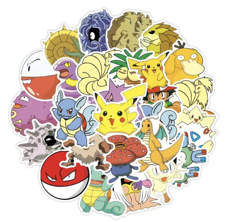 10x Pokemon Kawaii Pikachu Toys Waterproof Skateboard Bicycle Stickers Random0