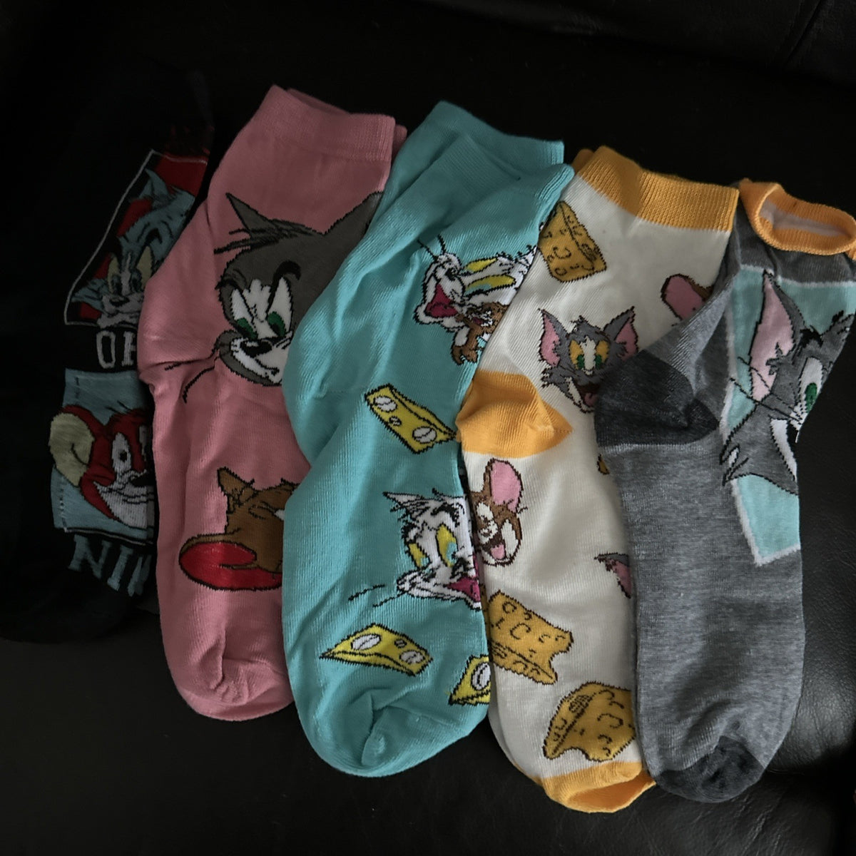 5 Sets Tom & Jerry Cotton socks Tom & Jerry  - UK 4-10 One Size 37-45 Gift Set1