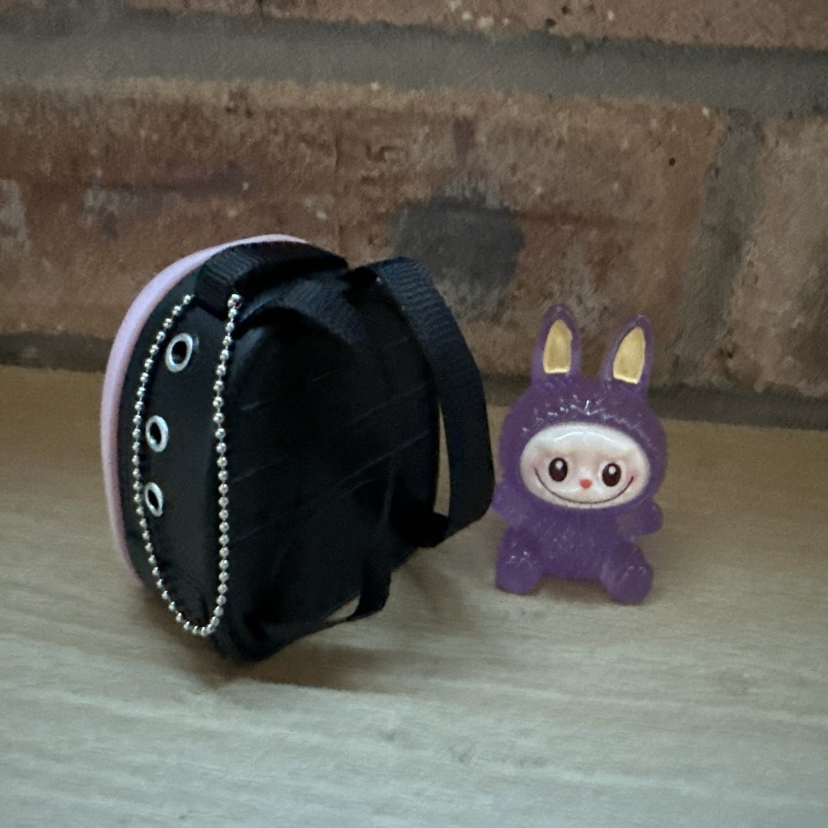 for Labubu pink backpack With Random Glow mini figure inside Gift Party Cartoon2