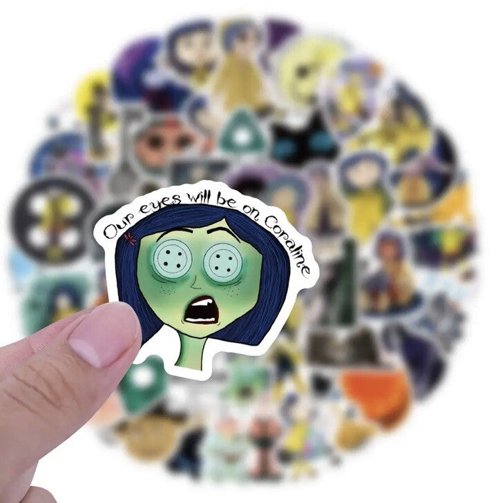 60 PC Coraline The Secret Door Movie Stickers Laptop Decal Graffiti Hydro Anime1