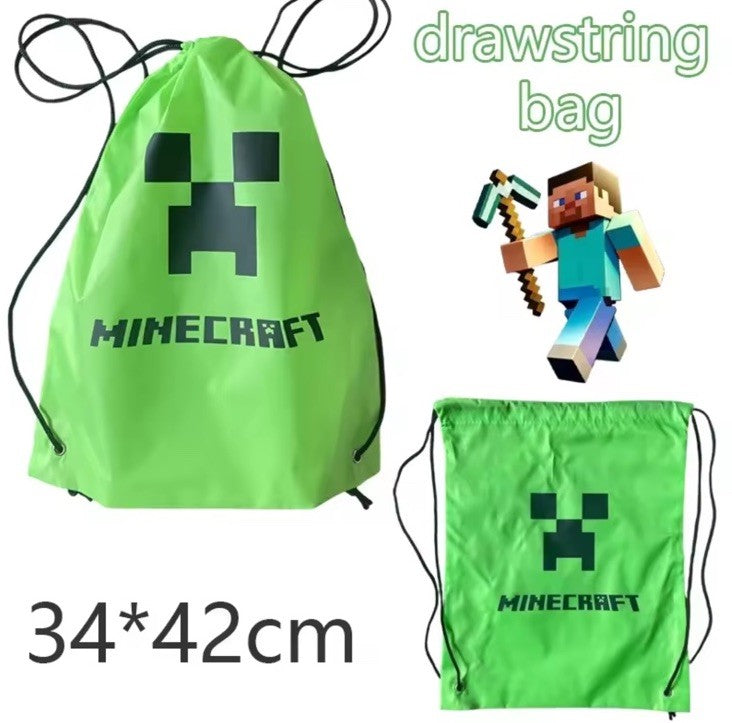  Minecraft CREEPER Kids School Gym Bag PE Drawstring Backpack1