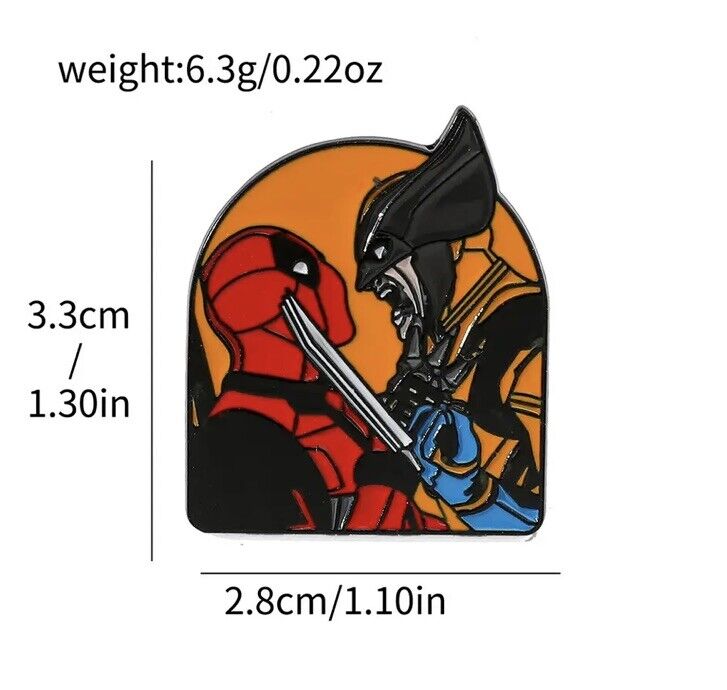 5PCS Deadpool & Wolverine Metal Pin Badge Lapel Brooch Enamel Pin - SOScollectible