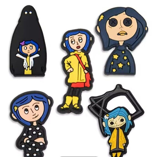 5x Coraline Shoe Crocs Charms Cult Horror Gift Xmas Collect Set 2 - SOScollectible