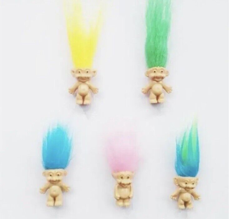 5x Mini 2cm Troll Figure Dolls Party Bag Fillers Toppers Collectible Family 2 - SOScollectible