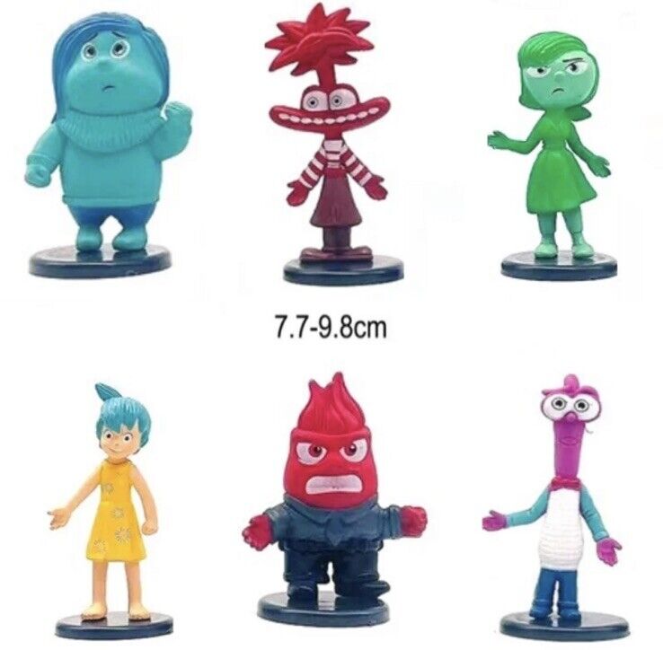 6Pcs Inside Out Joy Anger Anxiety Sadness Action Figure Toy Doll Model - SOScollectible