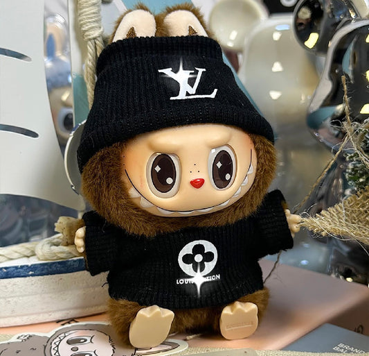 Labubu Louis Vuitton black dress up hat and top NODOLL