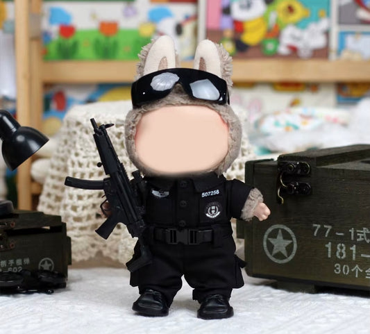 Complete Police uniform for 17cm Labubu dress up set NO DOLL