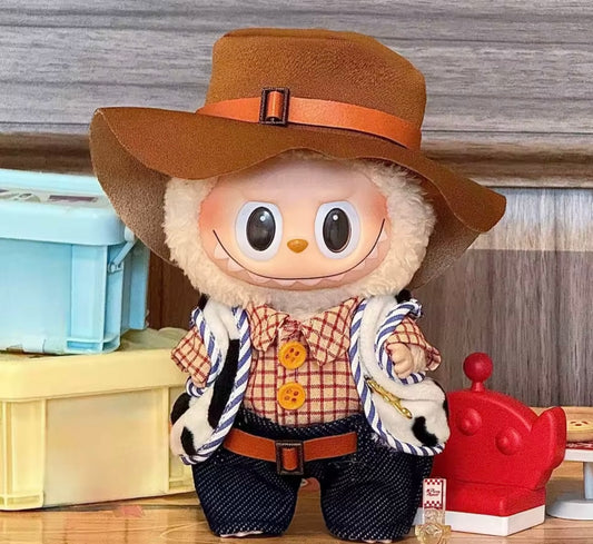 Toy Story cowboy set for 17cm Labubu dress up set NO DOLL