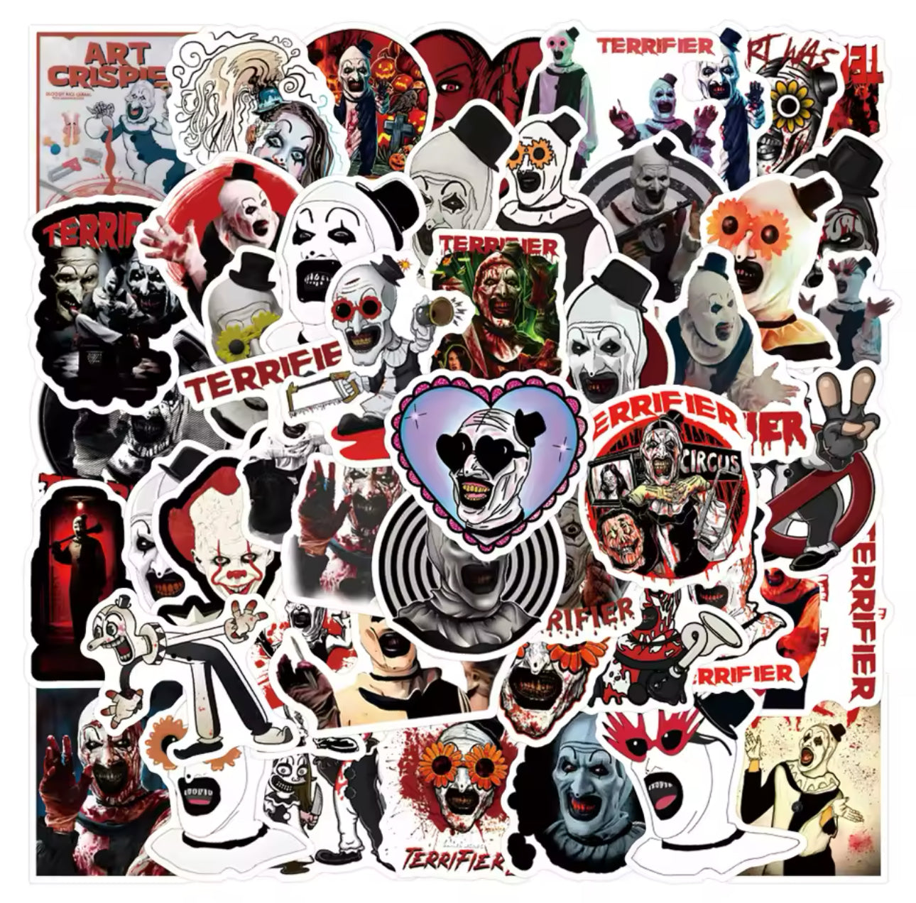 The Terrifier movie stickers Art the Clown