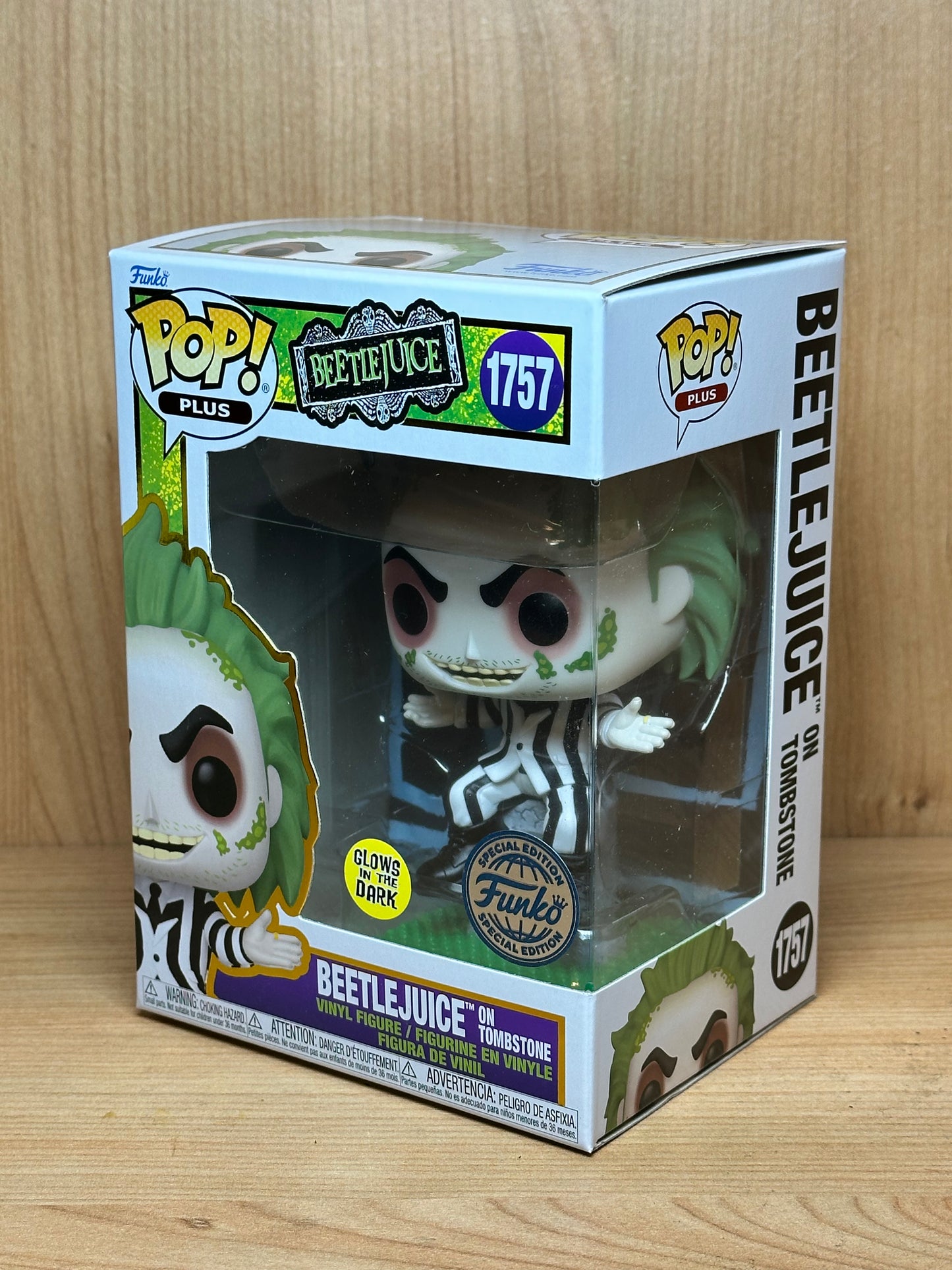 Funko Beetlejuice on Tombstone GITD Pop! Ltd Ed Exc Glow Cult In Stock now