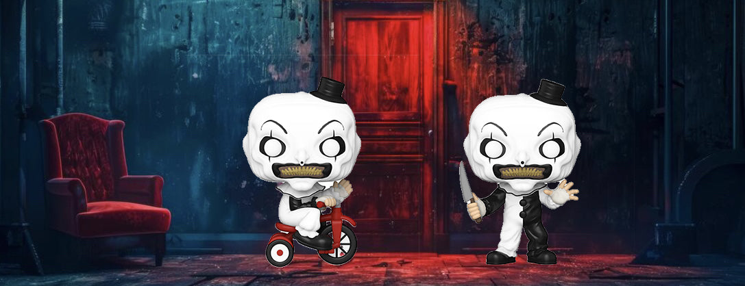 Funko Art the Clown from the terrifier on a bike