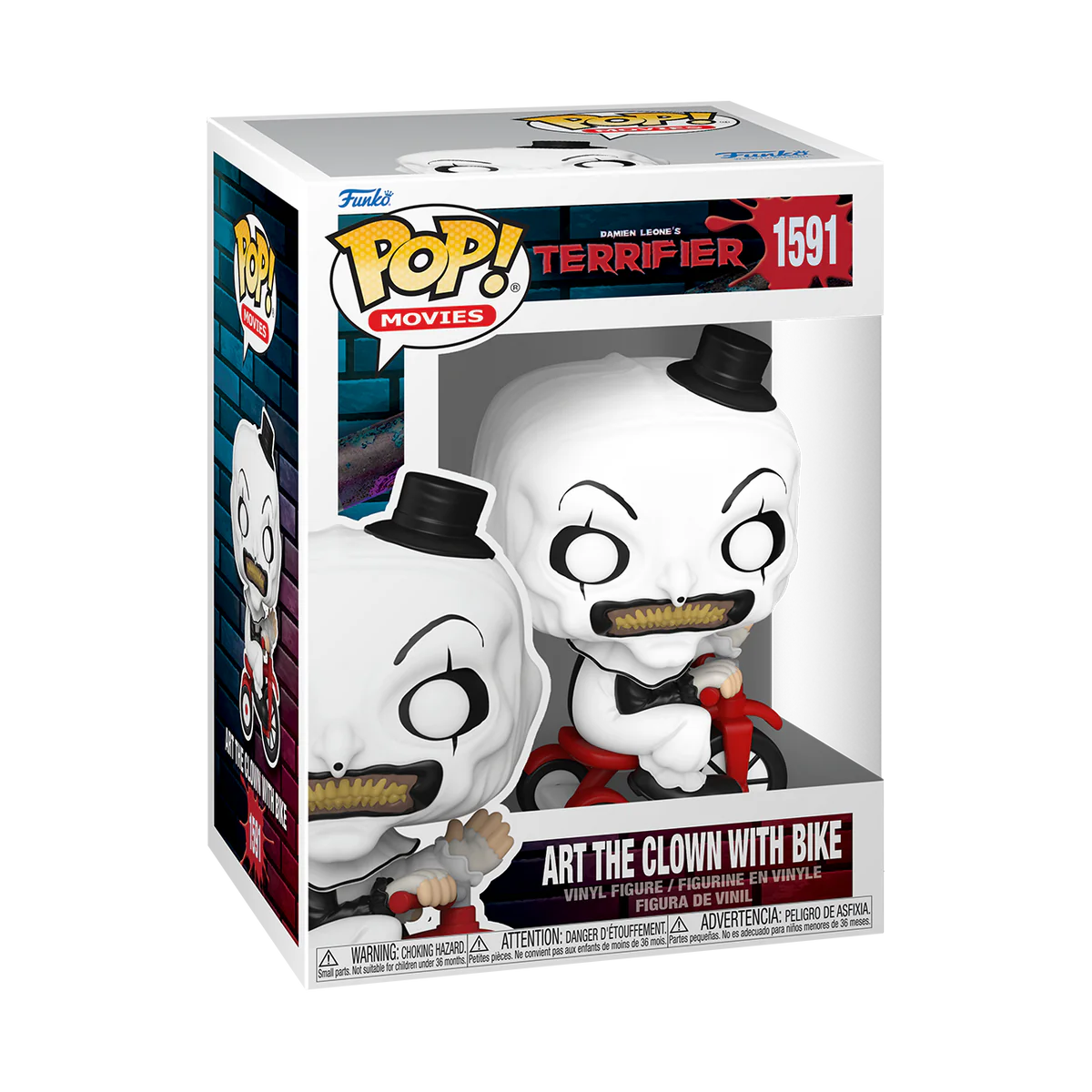 Funko Art the Clown from the terrifier on a bike