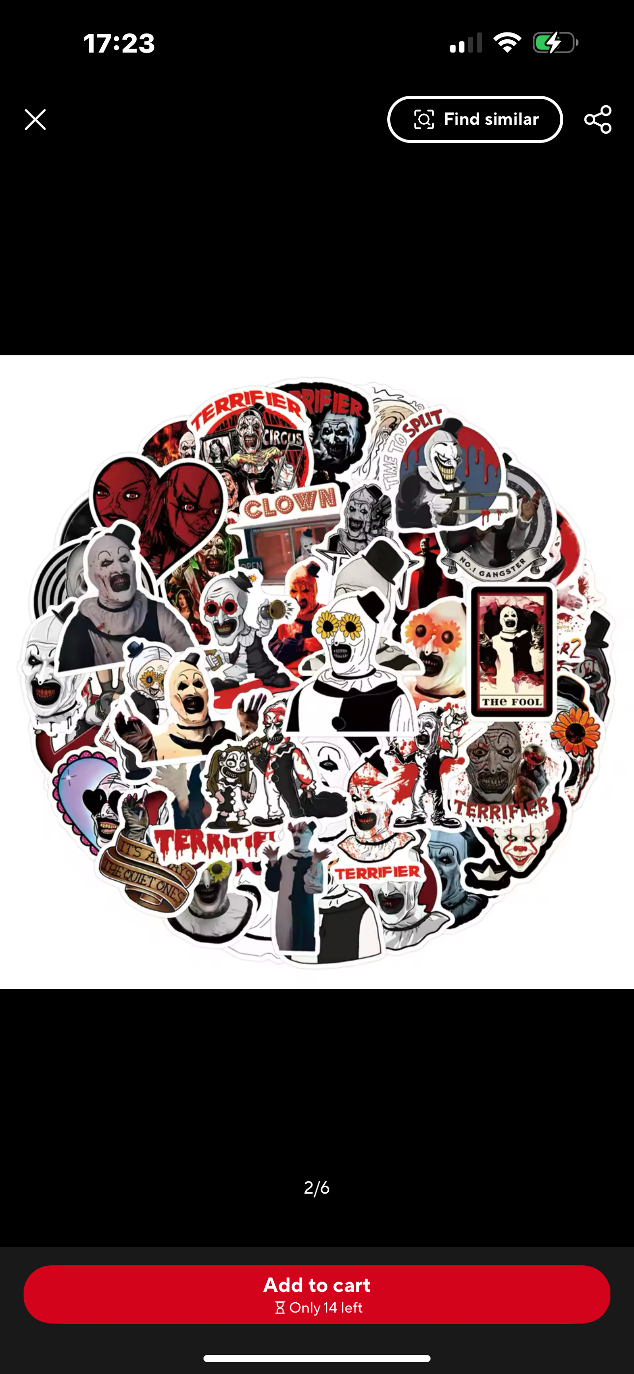 The Terrifier movie stickers Art the Clown