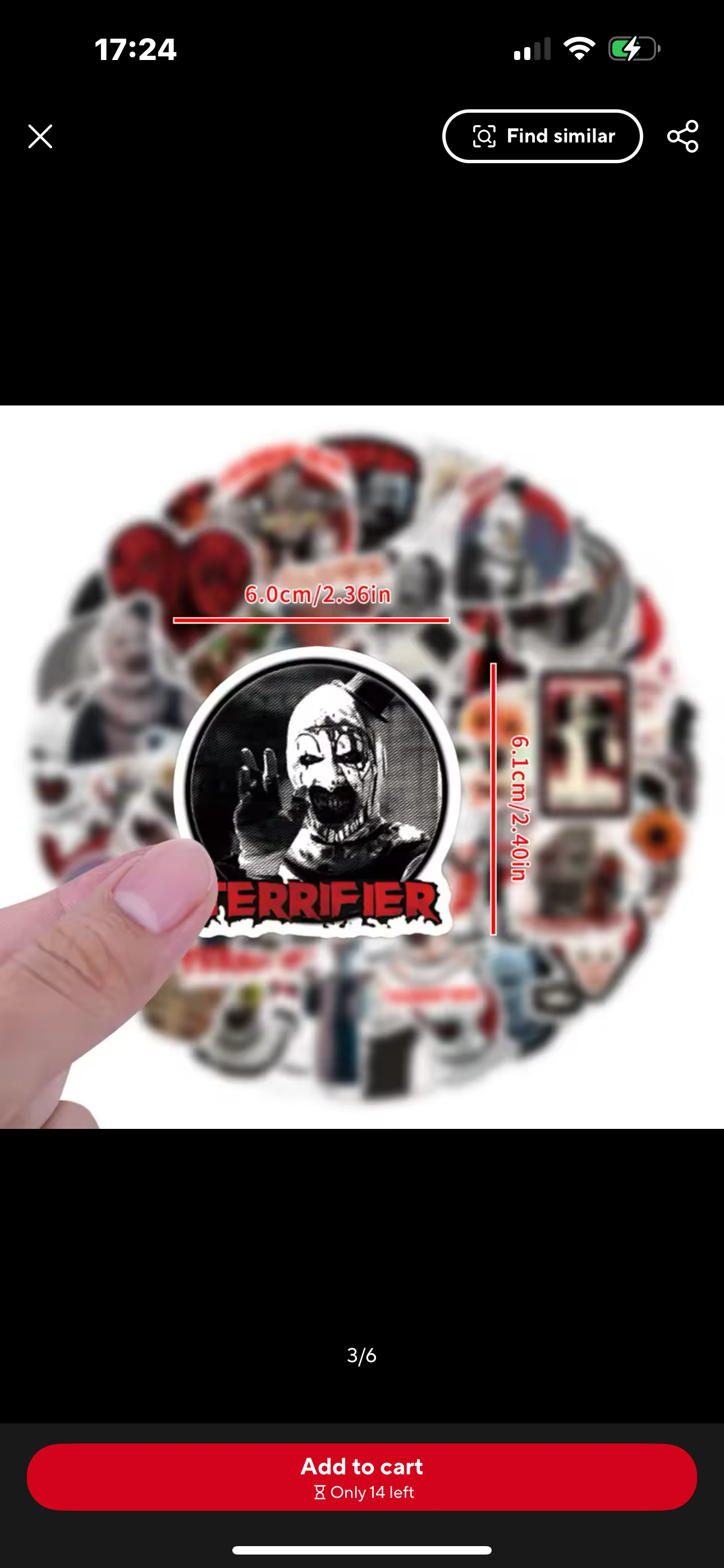 The Terrifier movie stickers Art the Clown