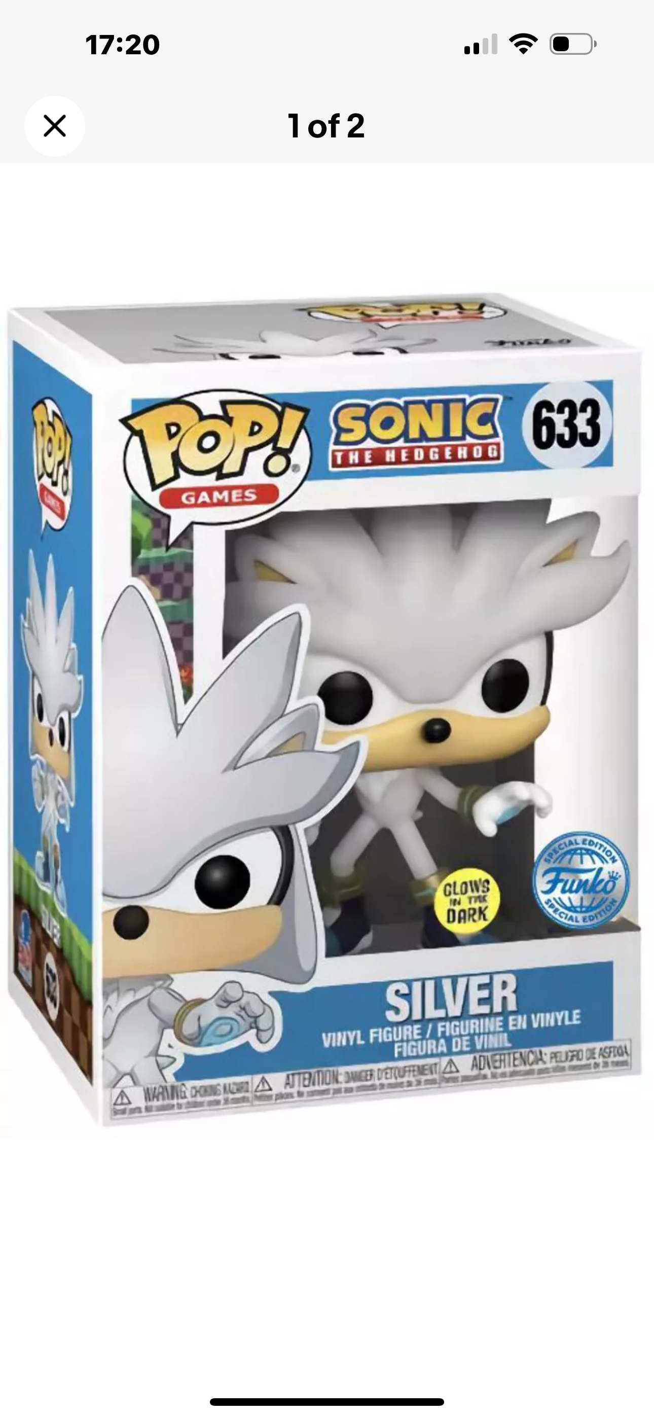 Sonic the Hedgehog - Silver - #633 - GLOW GITD Special Edition - Funko Pop!