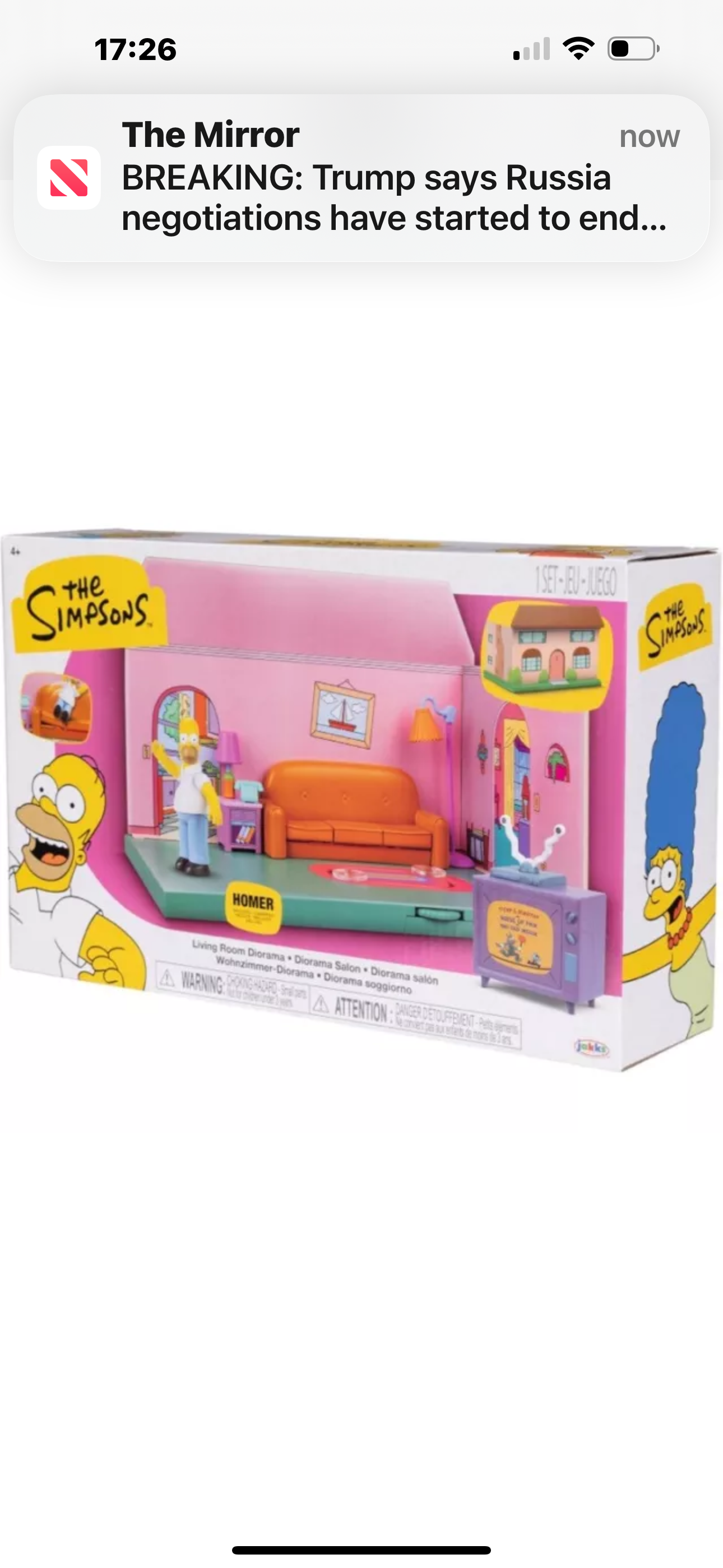 Jakks The Simpsons Action Figures, Living Room Diorama House Playset - In Stock