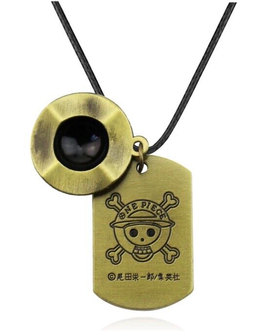 Anime One Piece Luffy Straw Hat Wanted Necklace Metal Pendant Cosplay 🇬🇧 Gift - SOScollectible