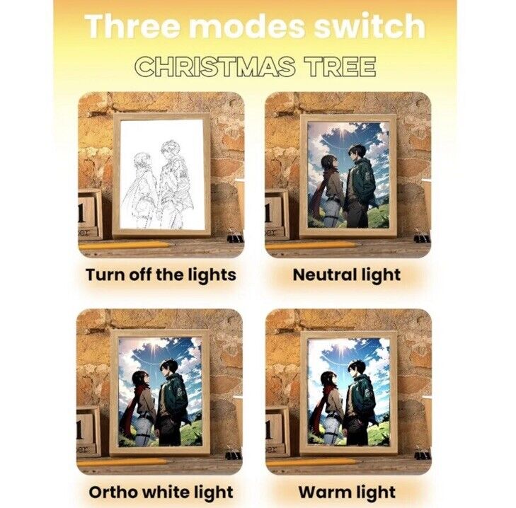 Attack On Titan 2 Light Up Picture Frame LED Lighting Painting Night Light ￼A5 - SOScollectible