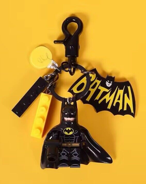 Batman Mini Figure Keyring Key chain BRAND NEW DC SUPER HEROES Charms Bricks - SOScollectible