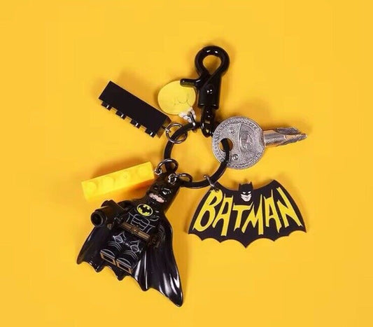 Batman Mini Figure Keyring Key chain BRAND NEW DC SUPER HEROES Charms Bricks - SOScollectible