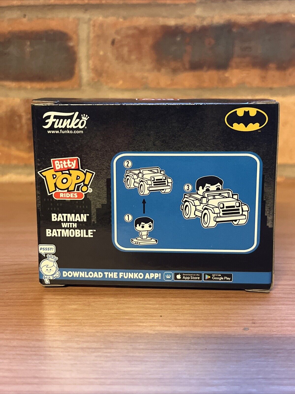 BATMAN WITH BATMOBILE Armoured Batman Funko Bitty Pop! Rides In Stk Now - SOScollectible