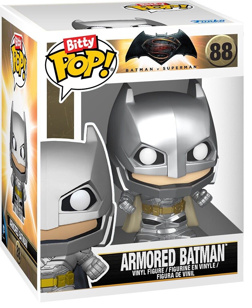 BATMAN WITH BATMOBILE Armoured Batman Funko Bitty Pop! Rides In Stk Now - SOScollectible