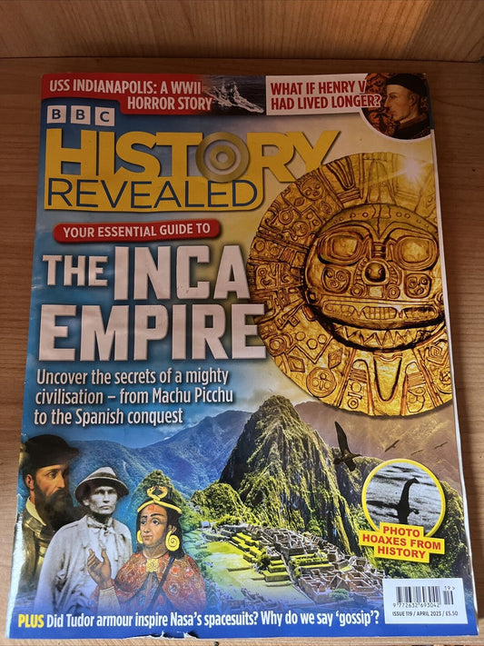 BBC HISTORY REVEALED MAGAZINE April 2023 The Inca Empire NASA Henry V Sharks - SOScollectible