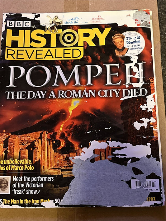 BBC HISTORY REVEALED MAGAZINE Cover Damaged 2019 Pompeii Freak Show Marco Polo - SOScollectible