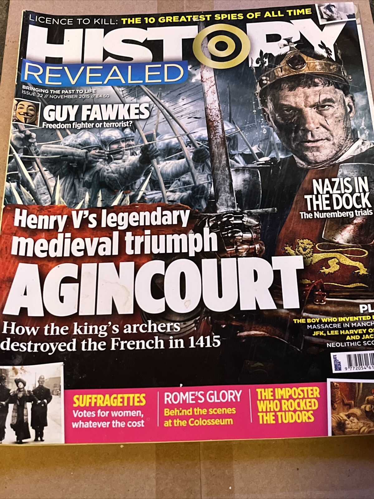 BBC HISTORY REVEALED MAGAZINE November 2015 Agincourt Fawkes JFK Nuremberg - SOScollectible