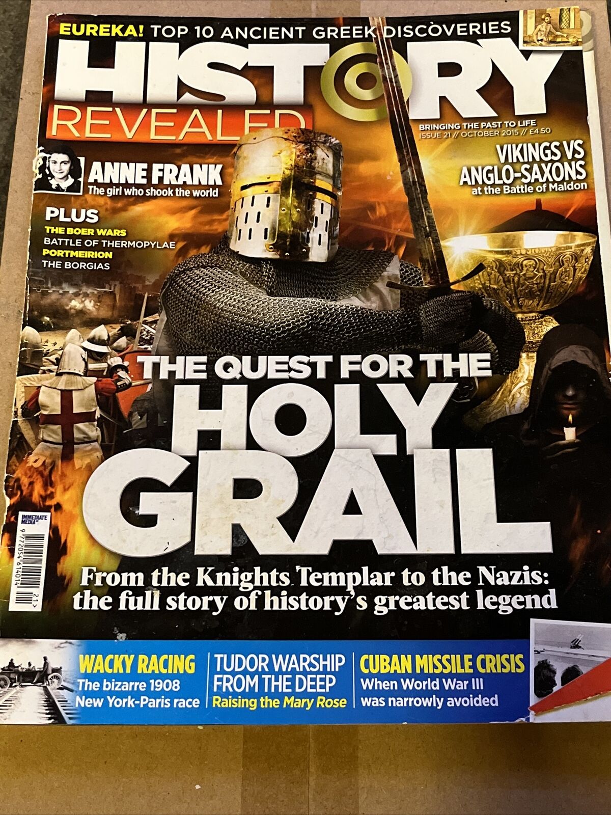 BBC HISTORY REVEALED MAGAZINE October 2015 Quest For Holy Grail Templars Vikings - SOScollectible