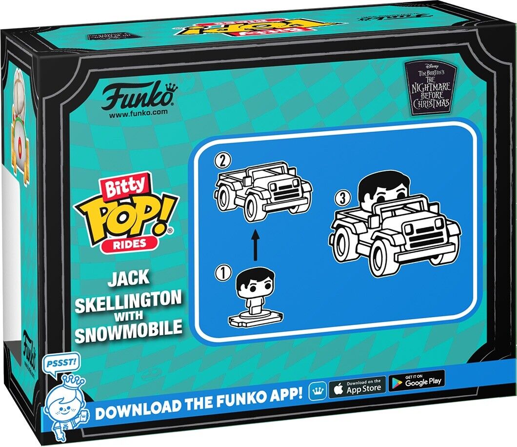 BITTY POP! Rides JACK SKELLINGTON AND Snowmobile Funko Nightmare Xmas In Stk Now - SOScollectible