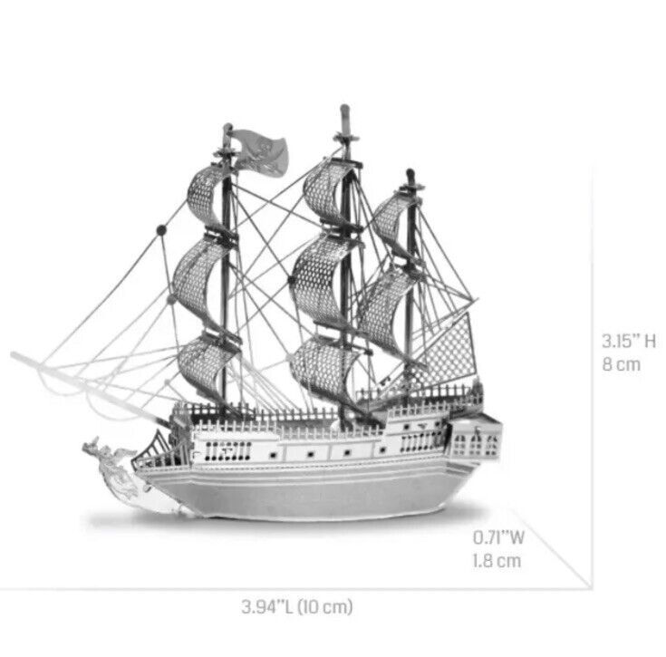 Black Pearl - Pirates of the Caribbean 3D Metal Self Assembly DIY Model Kit - SOScollectible