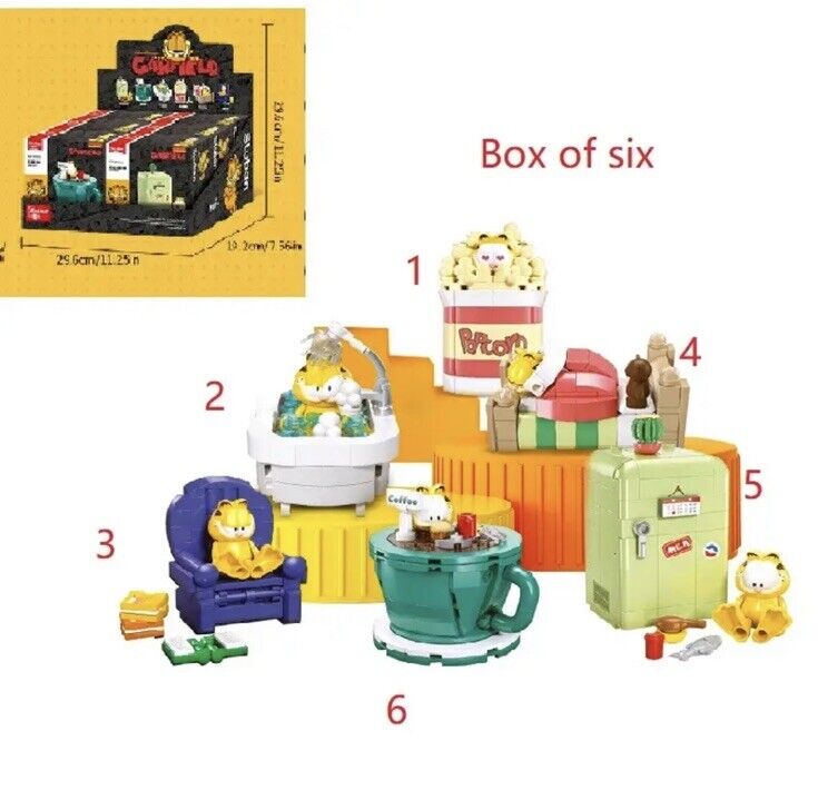 Cartoon Garfield ‘ Coffee Time ‘ Television Building Block Brick Toys Blind Box - SOScollectible