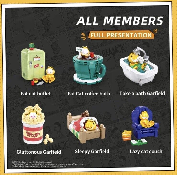 Cartoon Garfield ‘ Coffee Time ‘ Television Building Block Brick Toys Blind Box - SOScollectible