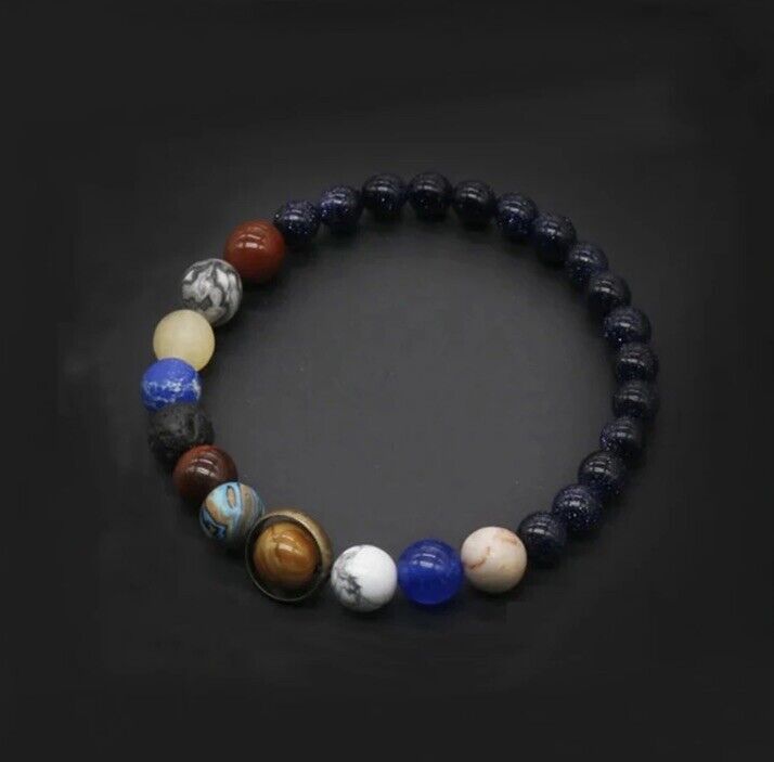 Chakra Space Planets Bracelet Natural Healing Solar System Bracelet Galaxy - SOScollectible