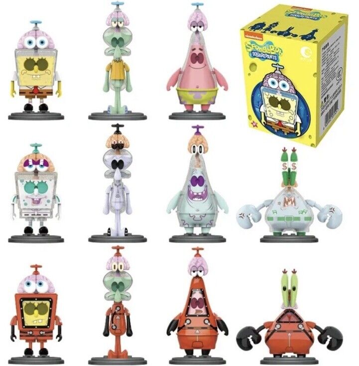 Clear Ghost Mr Crabs - Spongebob Flying Brain Brick Series Confirmed Blind Box - SOScollectible