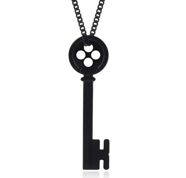 Coraline & the Secret Door Black key Pendant Necklace Halloween Cosplay - SOScollectible