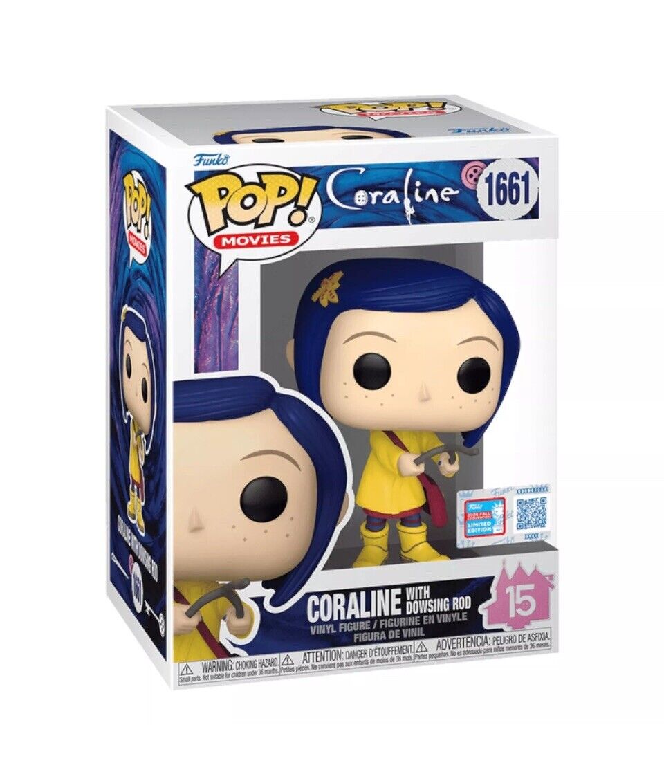 Coraline with Dowsing Rod NYCC 2024 Exc Funko Pop #1661 Comic Con Cult Gift - SOScollectible