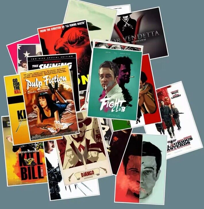 Cult Movie Poster Sticker x25 Pack Classic Movies Stickers Scrapbook Gift - SOScollectible