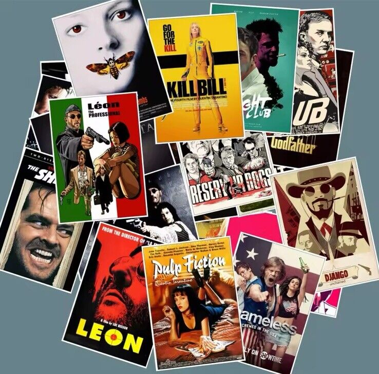 Cult Movie Poster Sticker x25 Pack Classic Movies Stickers Scrapbook Gift - SOScollectible